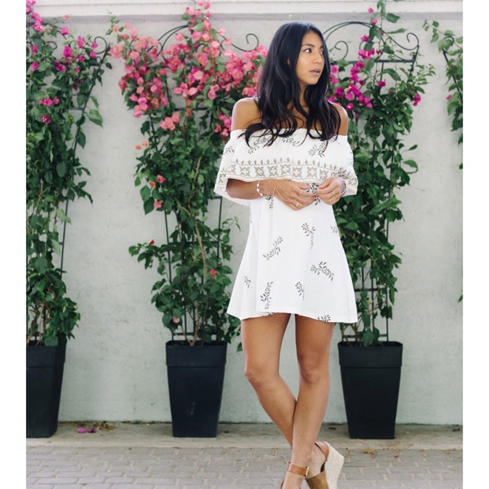ASOS Off Shoulder Embroidered Sundress